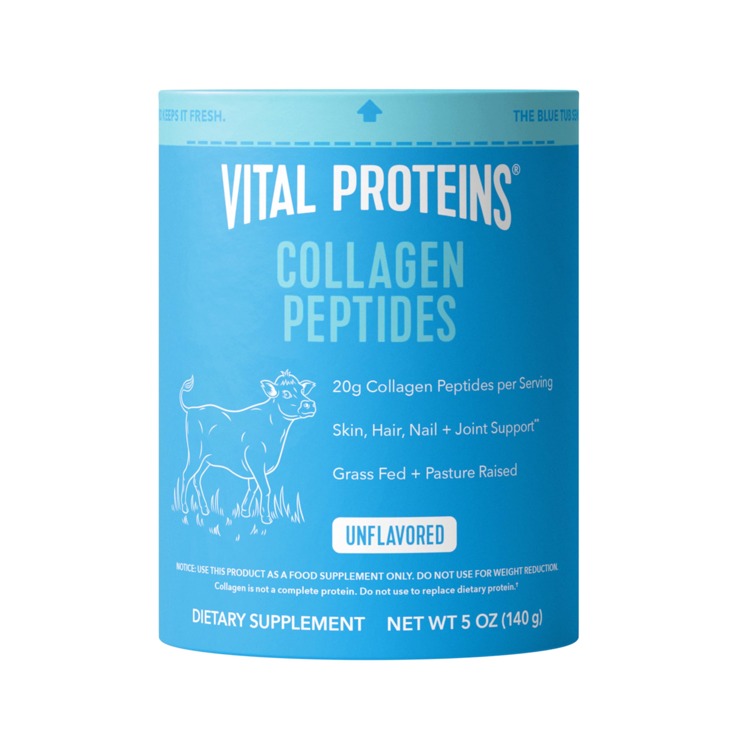 Vital Proteins Collagen Peptides Powder, Unflavored, 9.33oz | Grass-Fed Collagen Peptides, Supports Hair Skin & Nails, Bones & Joints, 13 Servings