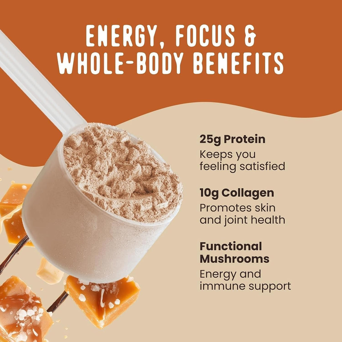 FlavCity All-in-One Protein Smoothie Powder, Salted Caramel, 20 Servings