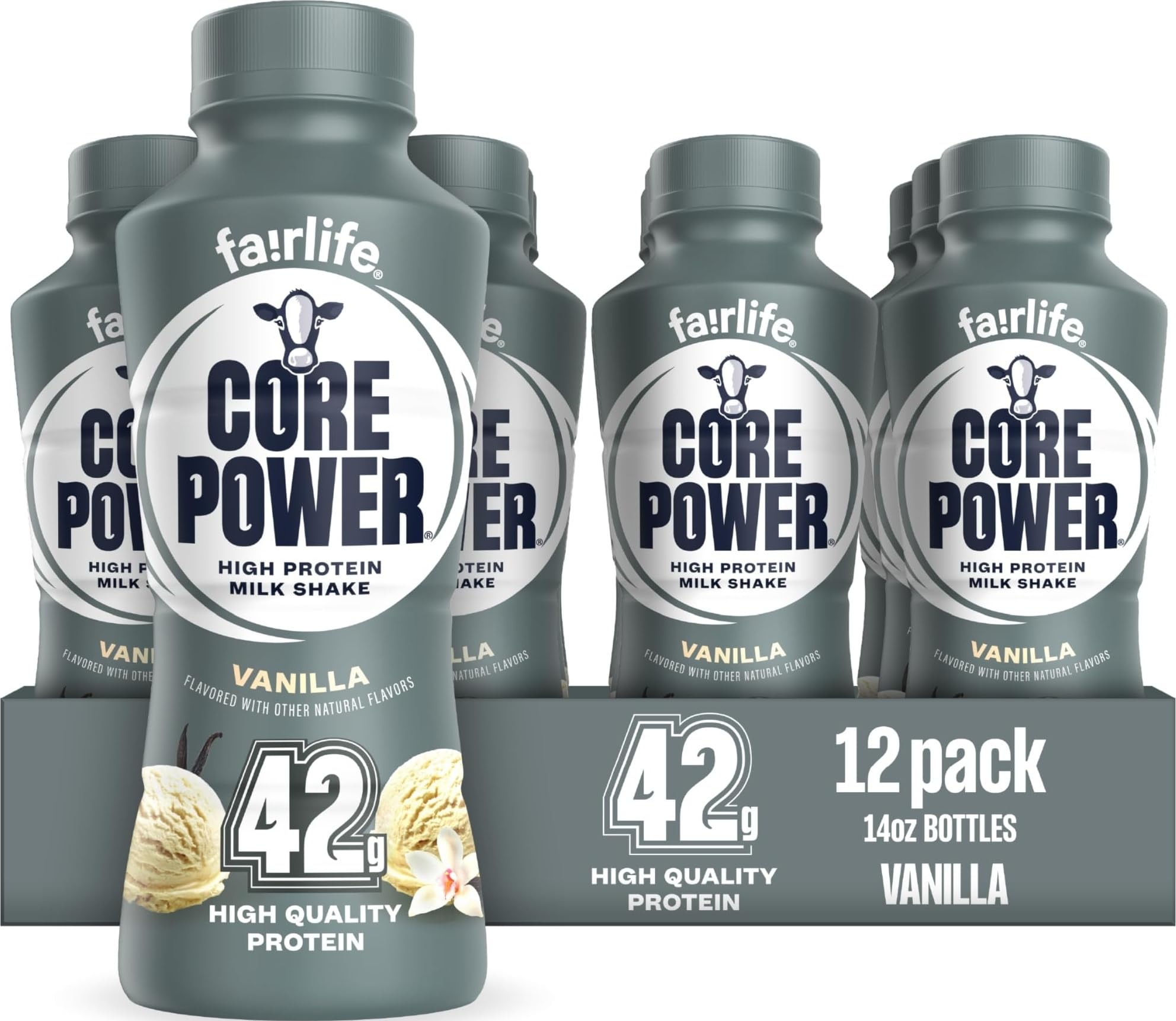 Core Power Elite High Protein Shake, Chocolate, 42g Bottle, 14oz, 12 Pack