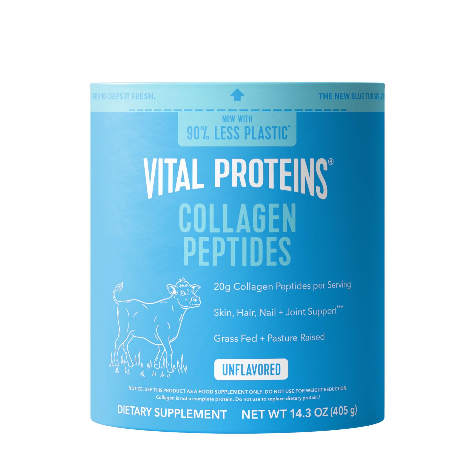 Vital Proteins Collagen Peptides Powder, Unflavored, 9.33oz | Grass-Fed Collagen Peptides, Supports Hair Skin & Nails, Bones & Joints, 13 Servings