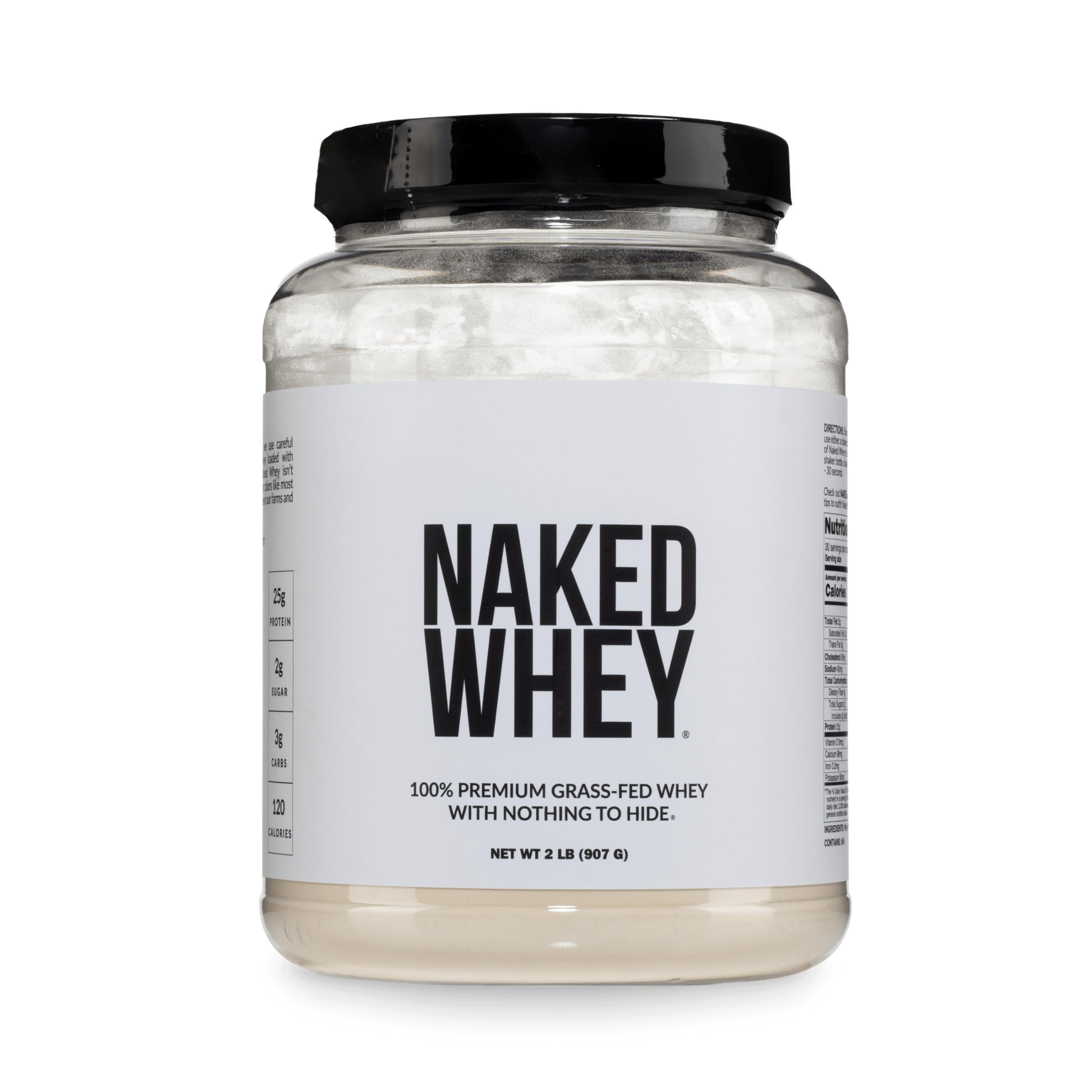 NAKED Whey 1Lb - Only 1 Ingredient, Grass Fed Whey Protein Powder, NSF Certified, Undenatured, No Gmos, No Soy, Gluten Free, Stimulate Growth, Enhance Recovery - 15 Servings