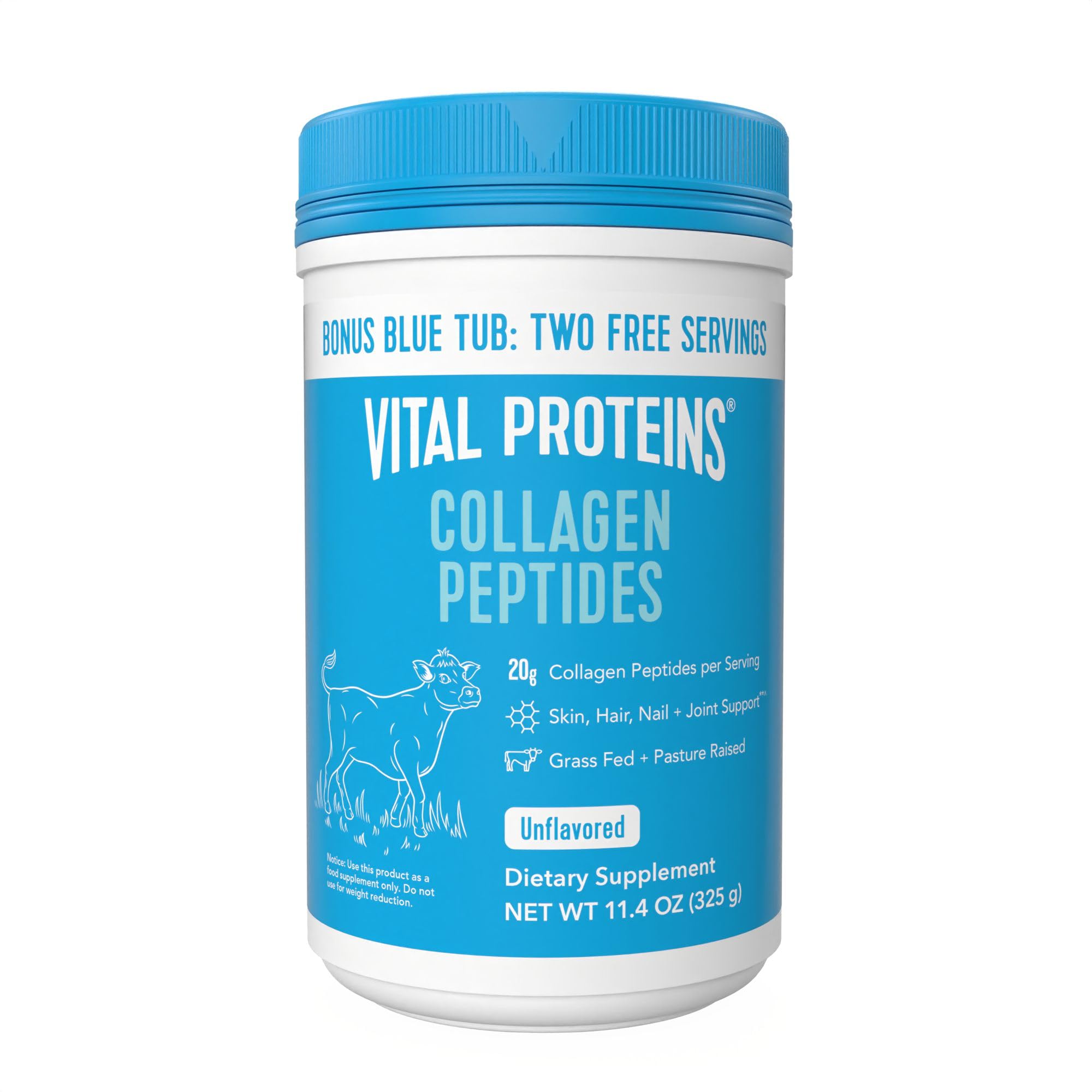 Vital Proteins Collagen Peptides Powder, Unflavored, 9.33oz | Grass-Fed Collagen Peptides, Supports Hair Skin & Nails, Bones & Joints, 13 Servings