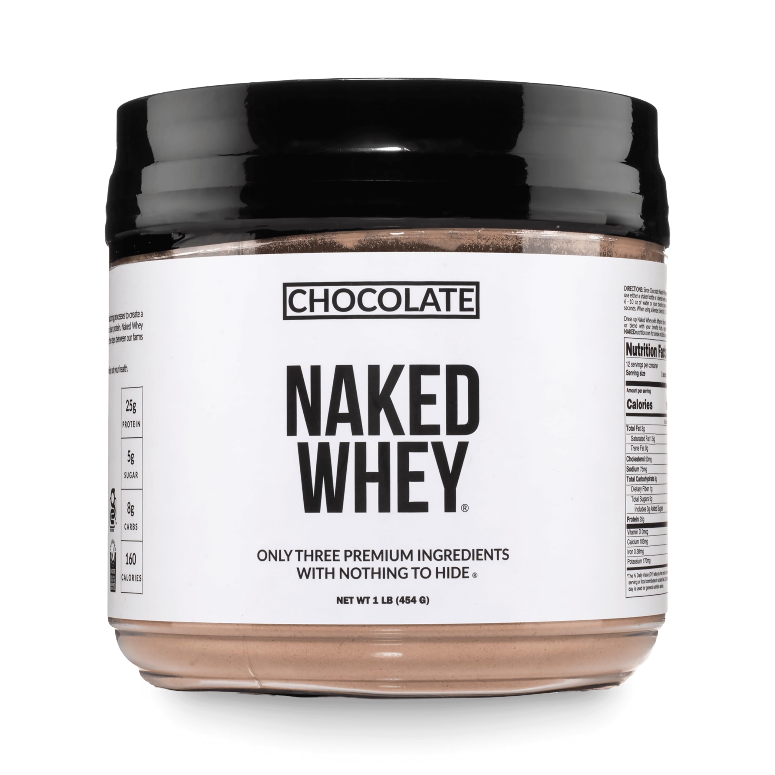 NAKED Whey 1Lb - Only 1 Ingredient, Grass Fed Whey Protein Powder, NSF Certified, Undenatured, No Gmos, No Soy, Gluten Free, Stimulate Growth, Enhance Recovery - 15 Servings