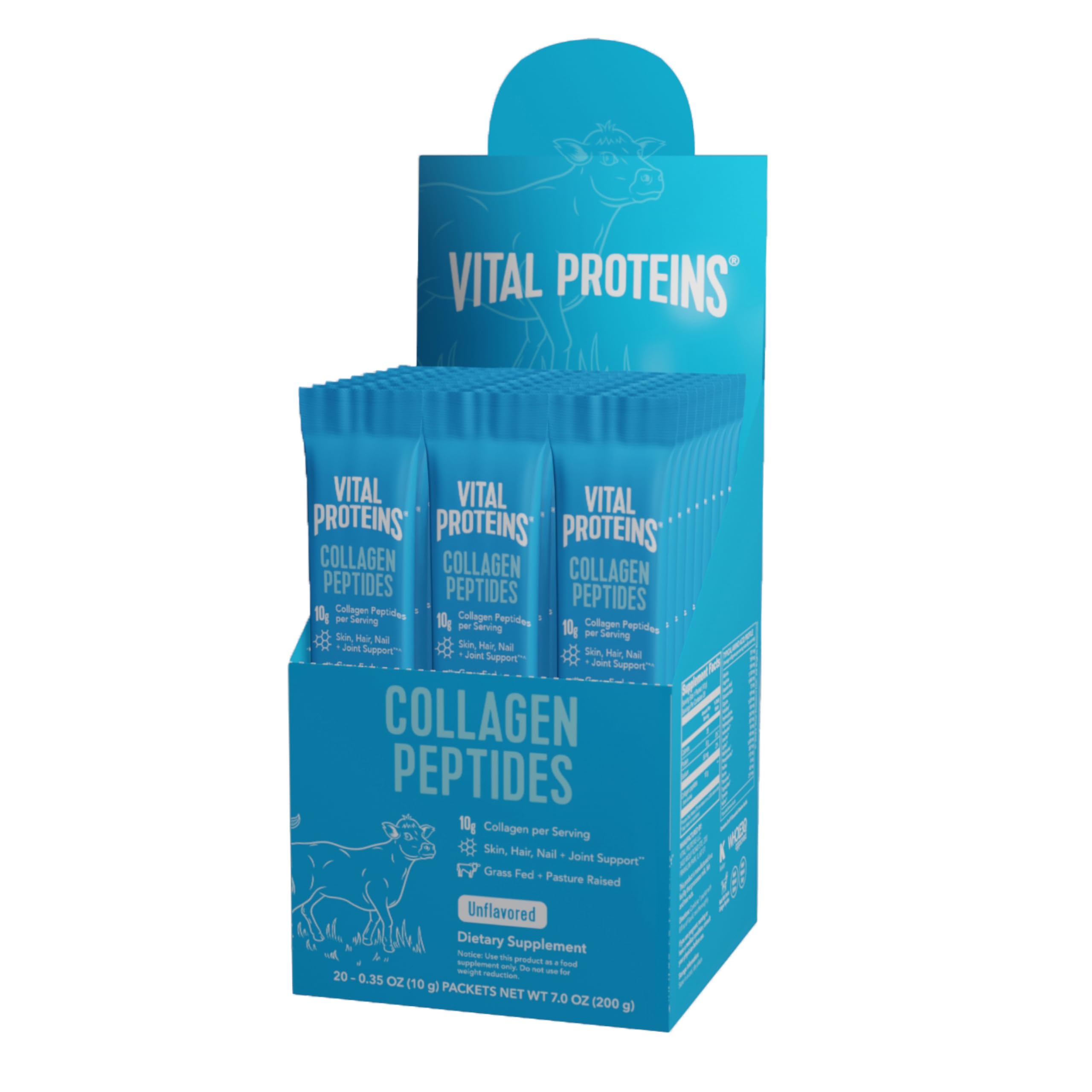 Vital Proteins Collagen Peptides Powder, Unflavored, 9.33oz | Grass-Fed Collagen Peptides, Supports Hair Skin & Nails, Bones & Joints, 13 Servings