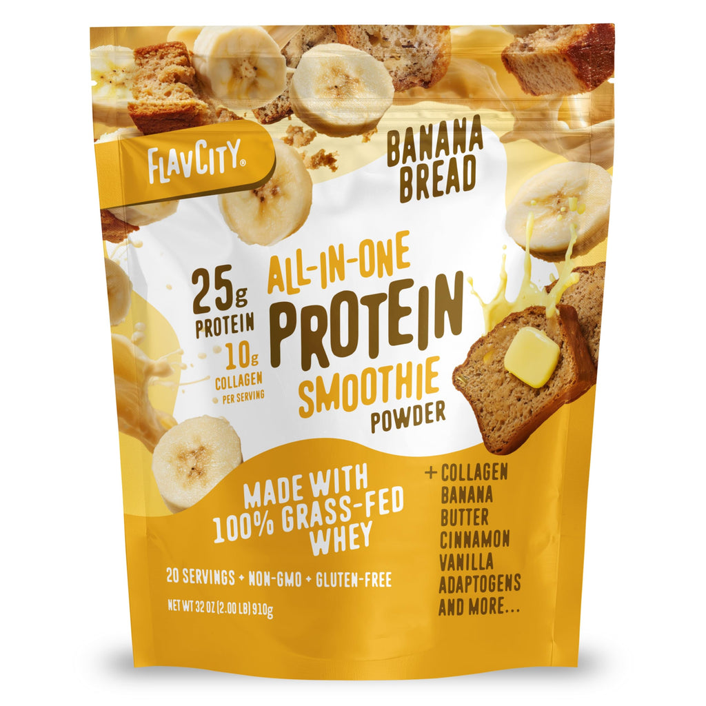 FlavCity All-in-One Protein Smoothie Powder, Salted Caramel, 20 Servings