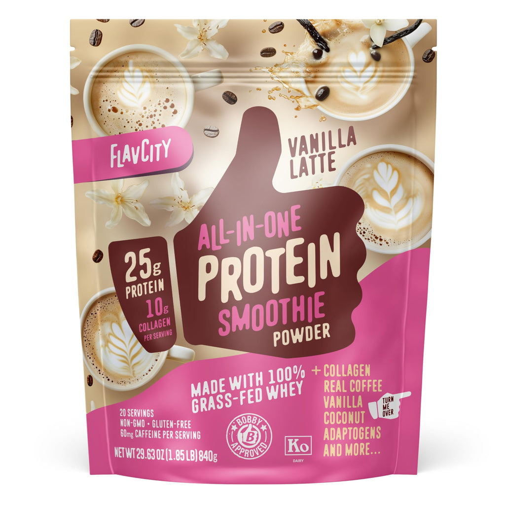 FlavCity All-in-One Protein Smoothie Powder, Salted Caramel, 20 Servings