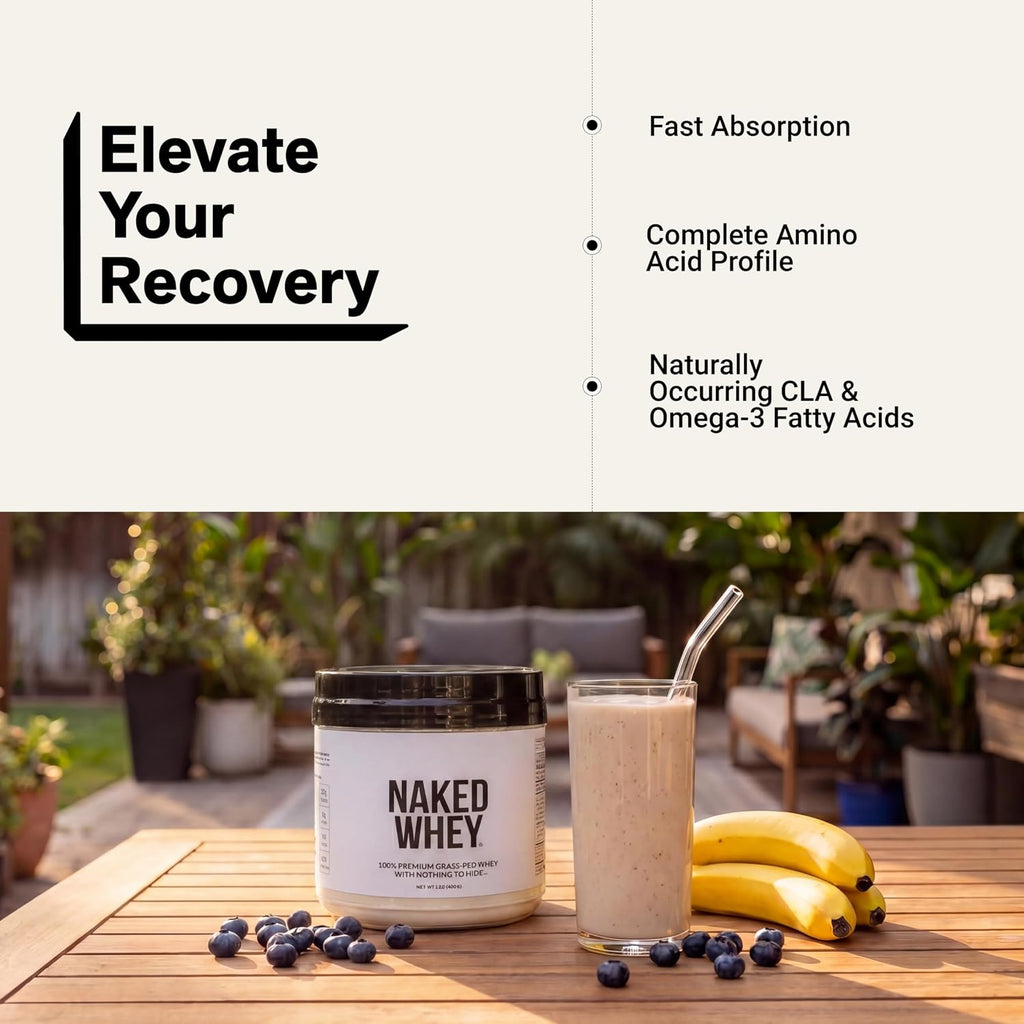 NAKED Whey 1Lb - Only 1 Ingredient, Grass Fed Whey Protein Powder, NSF Certified, Undenatured, No Gmos, No Soy, Gluten Free, Stimulate Growth, Enhance Recovery - 15 Servings